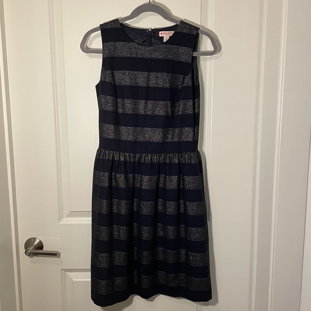 Brooks Brothers Navy blue and silver dress NWOT